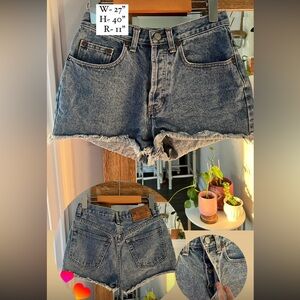 Classic Blue Jean Shorts with Frayed Hem